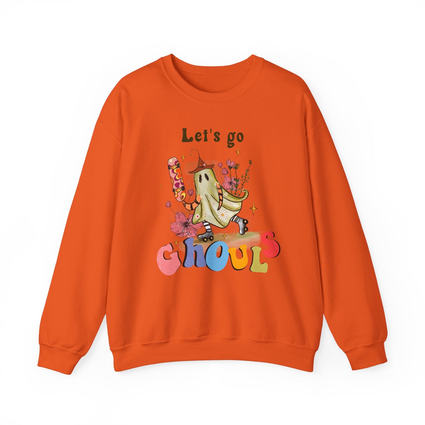 Lets Go Ghouls Sweatshirt Retro Halloween Sweater Funny Halloween Skater Ghost Sweatshirt Spooky Season Groovy Halloween Outfit Funky Women