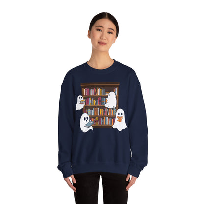 Ghosts Reading Sweatshirt Teacher Halloween Sweater Librarian Sweatshirt Book Lover Sweater Read More Booooks Sweat Halloween School Sweater