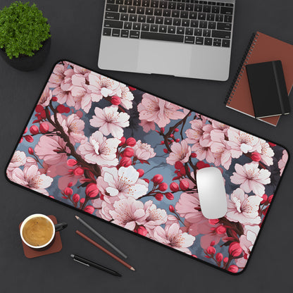 Anime Cherry Blossoms Desk Mat Lofi Office Desk Accessory Manga Floral Mouse Pad Japanese XL Desk Pad Large Gaming Mousepad Unique Gift Idea