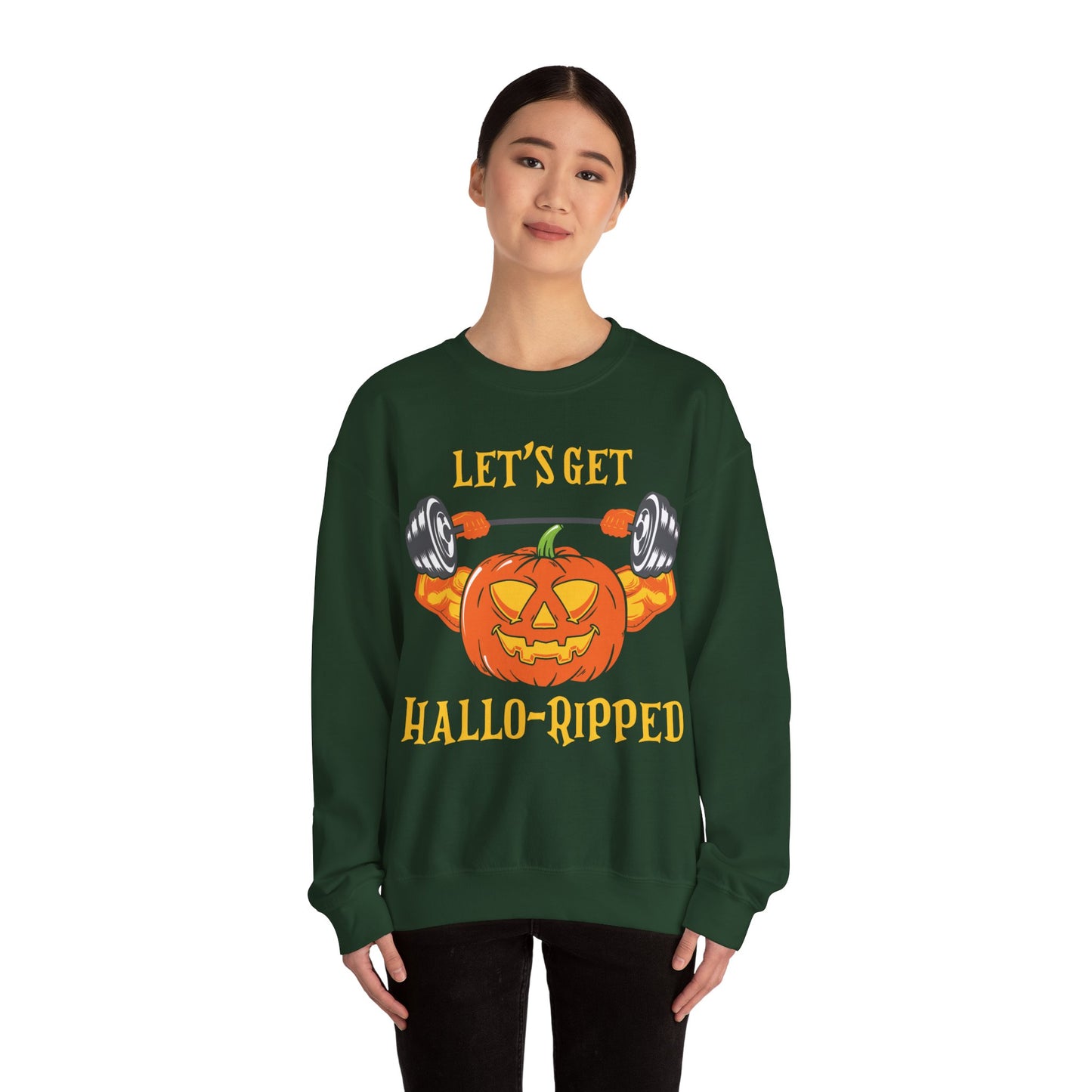 Let's Get Hallow-Ripped Gym Sweatshirt Funny Halloween Sweater Fitness Halloween Sweatshirt Boyfriend Gym Husband Halloween Pumpkin Sweater