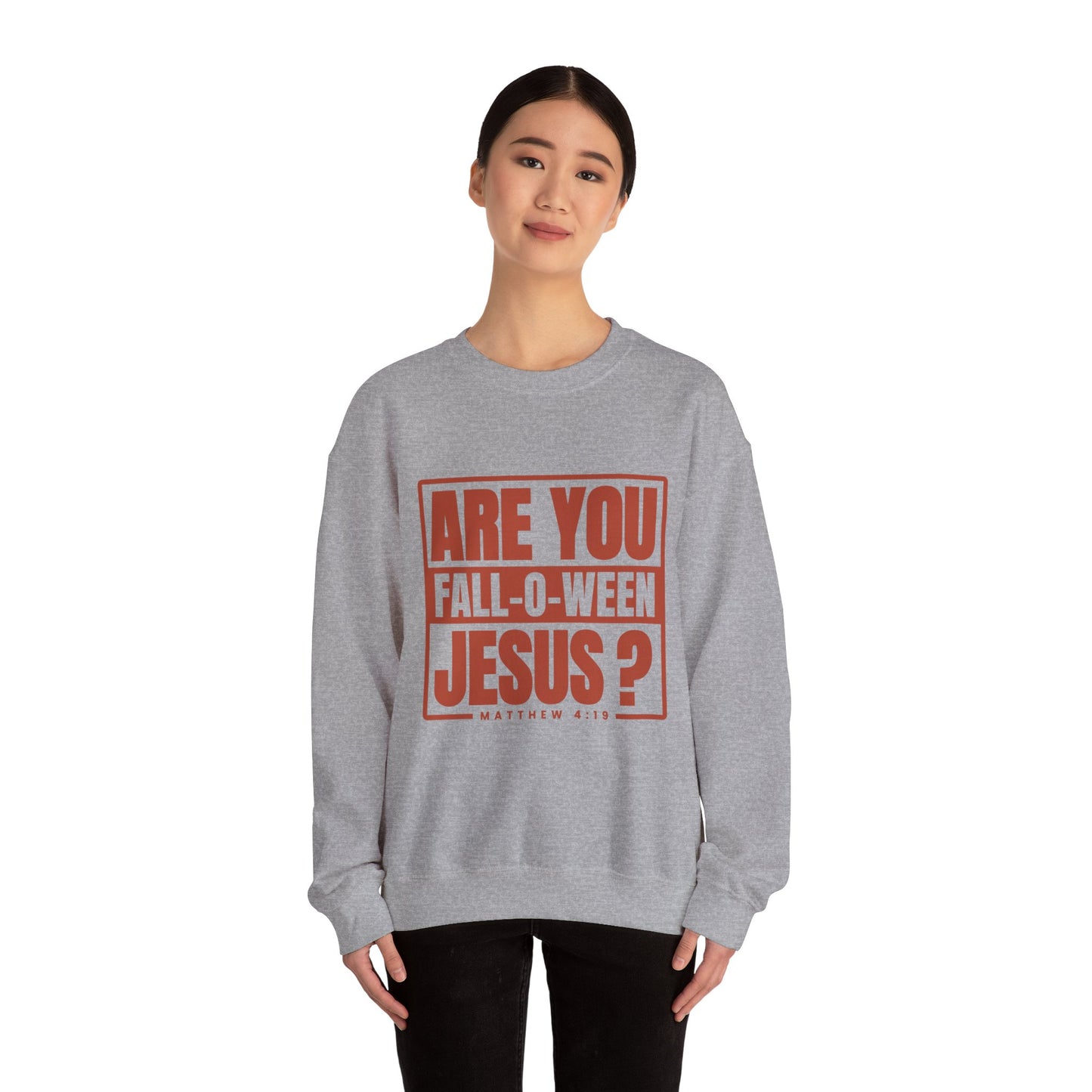 Are You Fall-O-Ween Jesus Sweatshirt Falloween Jesus Halloween Sweater Christian Fall Religious Crewneck Follow Jesus Matthew Bible 4:19