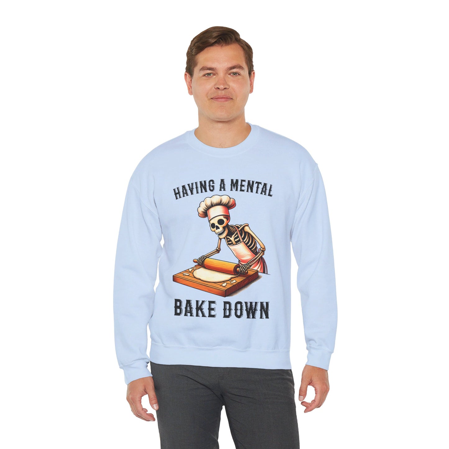 Funny Skeleton Baker Sweatshirt Having A Mental Bake Down Pullover Sweater Funny Halloween Baker Sweatshirt Baking Lover Expert Baker Gift