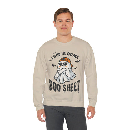 This Is Some Boo Sheet Sweatshirt Funny Halloween Sweater Retro Ghost Graphic Halloween Sweatshirt Funny Gifts Men Women Pullover Sweater