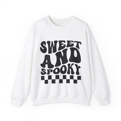 Sweet and Spooky Sweatshirt Retro Halloween Crewneck Vintage Fall Sweater Groovy Halloween Apparel Cool Funky Unique Novelty Women Gift Girl