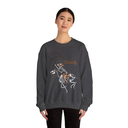 Howdy Halloween Sweatshirt Retro Western Halloween Sweater Skeleton Cowboy Horse Crewneck Halloween Party Sweatshirt Western Cowboy Yee Haw