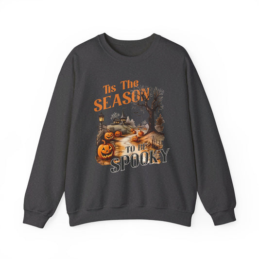 Tis The Season To Be Spooky Halloween Sweatshirt Vintage 1950s Halloween Fall Sweater Retro Halloween Pumpkins Spooky Season Apparel Unique