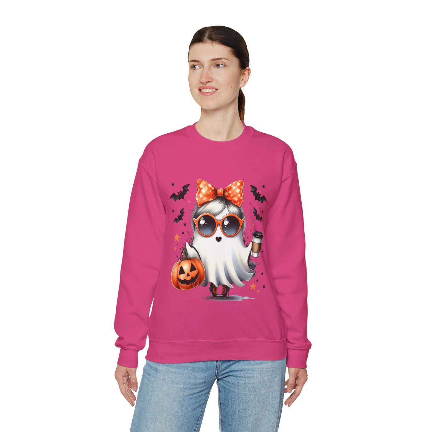 Boo-Jee Ghost Halloween Sweatshirt Cute Ghost Sweatshirt Fall Sweater Bougie Ghost Coffee Lover Pullover Sweater Autumn Boojee Spooky Season