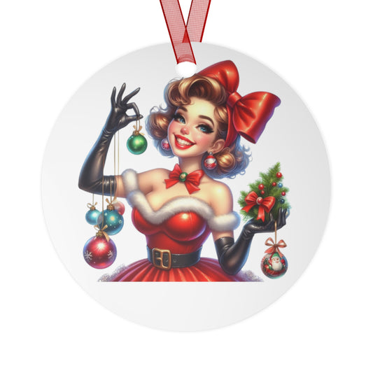 1950s Pin-Up Girl Ornament Christmas Tree Holiday Ornament Retro Vintage Decor Housewife Pop-Art Secret Santa Gift Xmas Stocking Filler 12