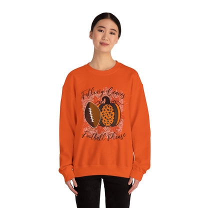 Fall Vibes Football Sweatshirt Falling Leaves Football Please Sweater Footbal Mom Fall Sweater Football and Pumpkin Crewneck Autumn Season