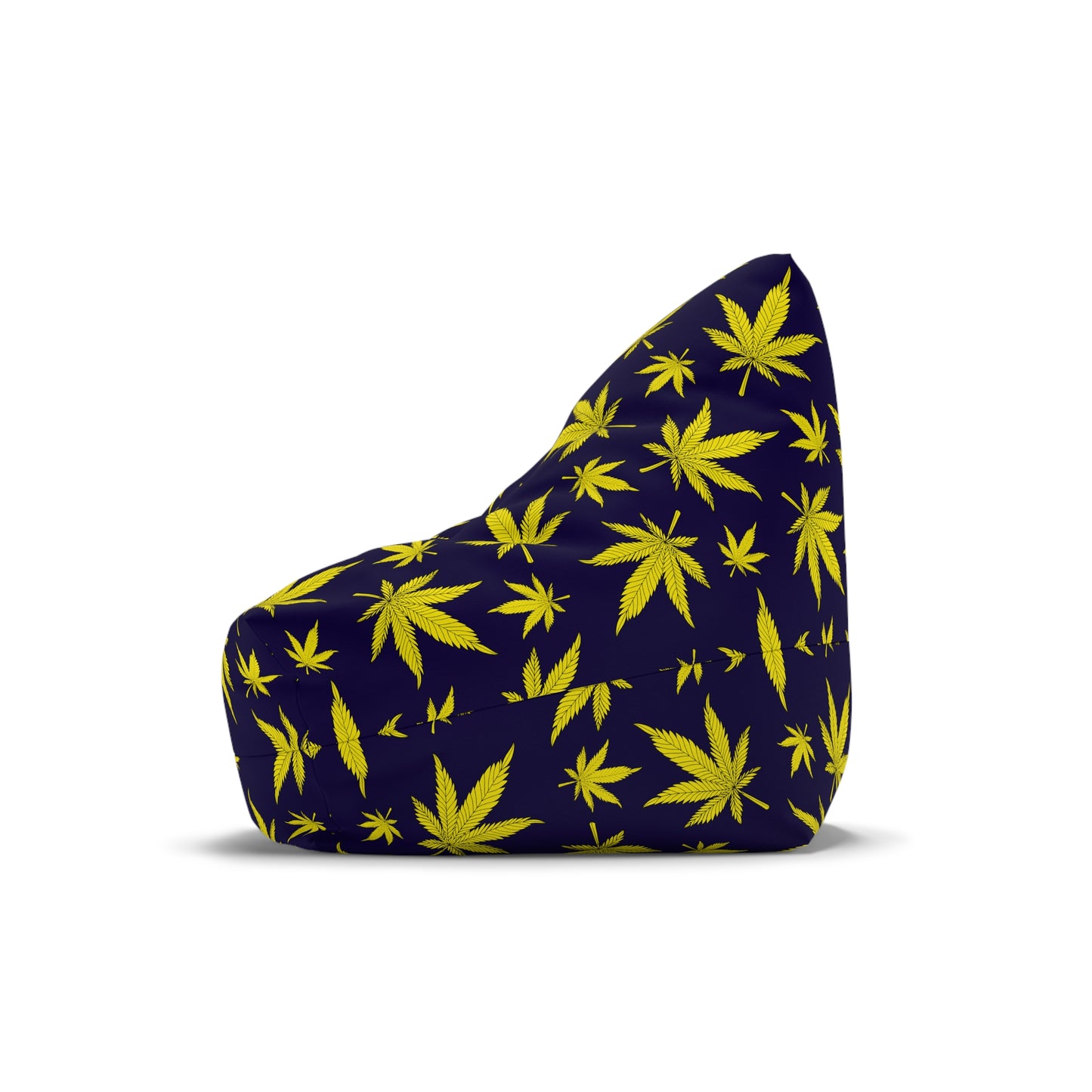 Weed Cannabis Gaming Bean Bag Chair Cover Yellow Navy Home Decor Marijuana Pot Leaves Games Beanbag Living Room Gift Adults Bedroom Man Cave