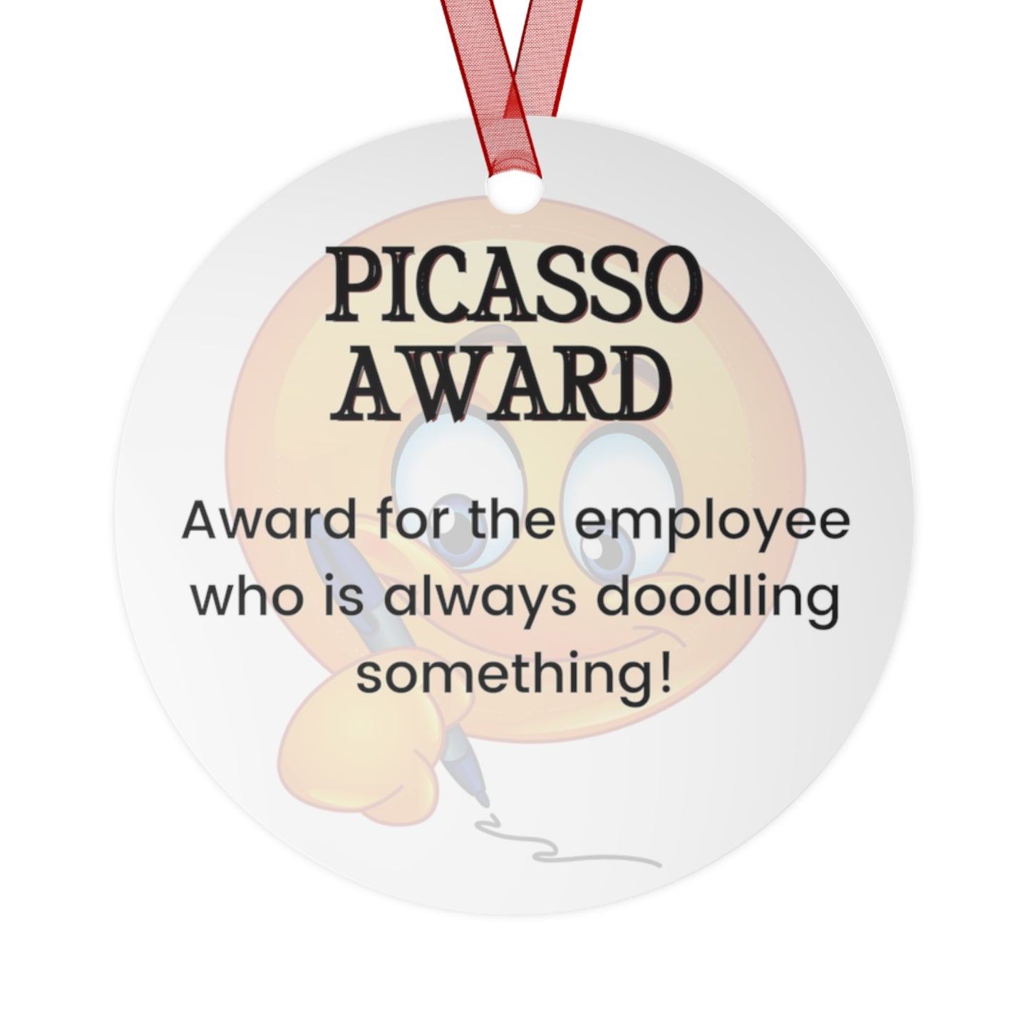 Funny Office Award Metal Ornament Picasso Award Funny Coworkers Work Party Gift Year End Ornament Office Gift Employee Christmas Ornament