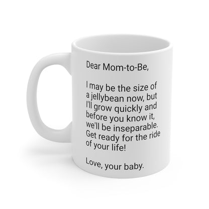 New Mother's 11oz Coffee Mug,"..jellybean now..", Mother's Day,Baby shower, Pregnancy Cup, Mom-to-be Gift, Expecting Mommy Present,Baby Mama