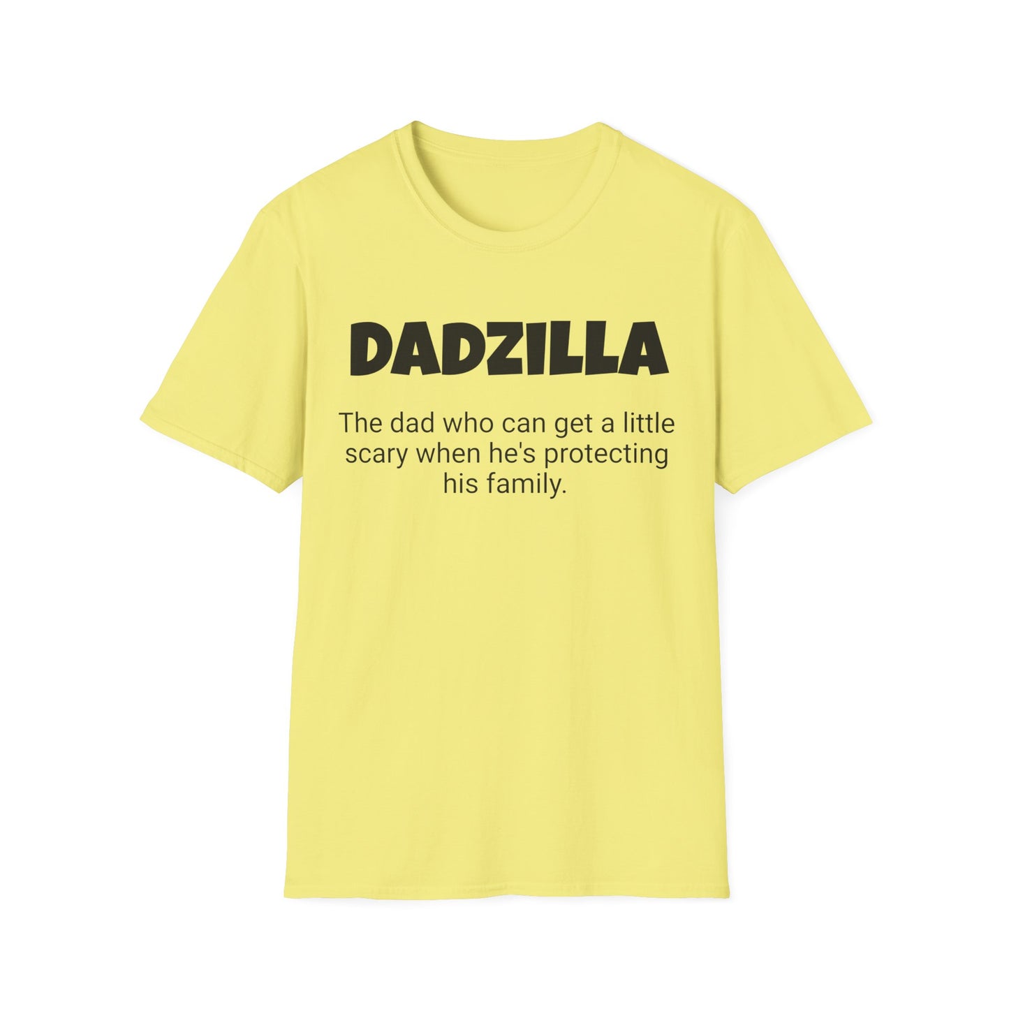 Funny Dad's Mens Softstyle T-shirt, "Dadzilla", Father's Day Gift, Tee for Him, Adult Humorous Unique Novelty Apparel Present