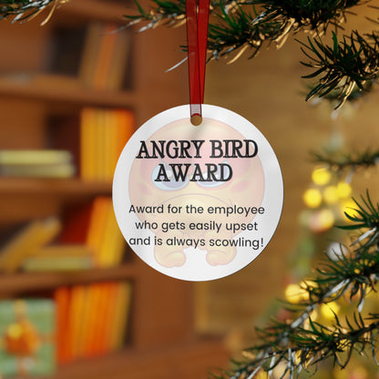 Funny Office Award Metal Ornament Angry Bird Award Funny Coworkers Work Party Gift Year End Ornament Office Gift Employee Christmas Ornament