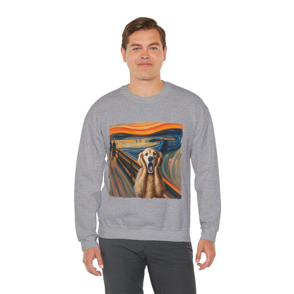 Funny Edvard Munch Dog Sweatshirt Funny The Scream-ing Dog Art Painting Sweater Parody of Edvard Munch Dog Sweater Unique Art Dog Lover Gift