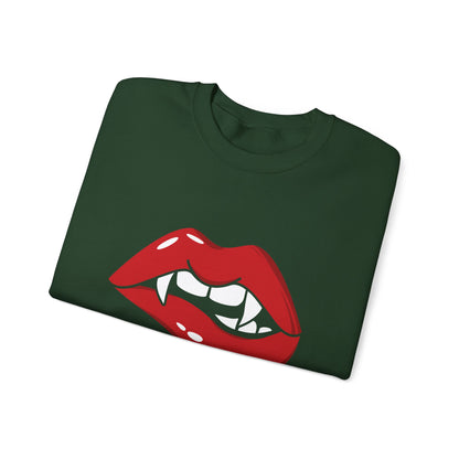 Vampire Sweatshirt Halloween Sweater Vampire Fangs Halloween Apparel Trendy Vampire Lips Sweatshirt Spooky Season Sexy Halloween Costume