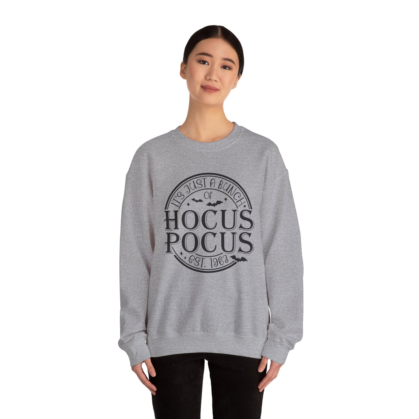 It's Just A Bunch Of Hocus Pocus Sweatshirt Funny Halloween Sweater Retro Halloween Sweatshirt Est 1963 Hocus Pocus Sweater Sanderson Sister