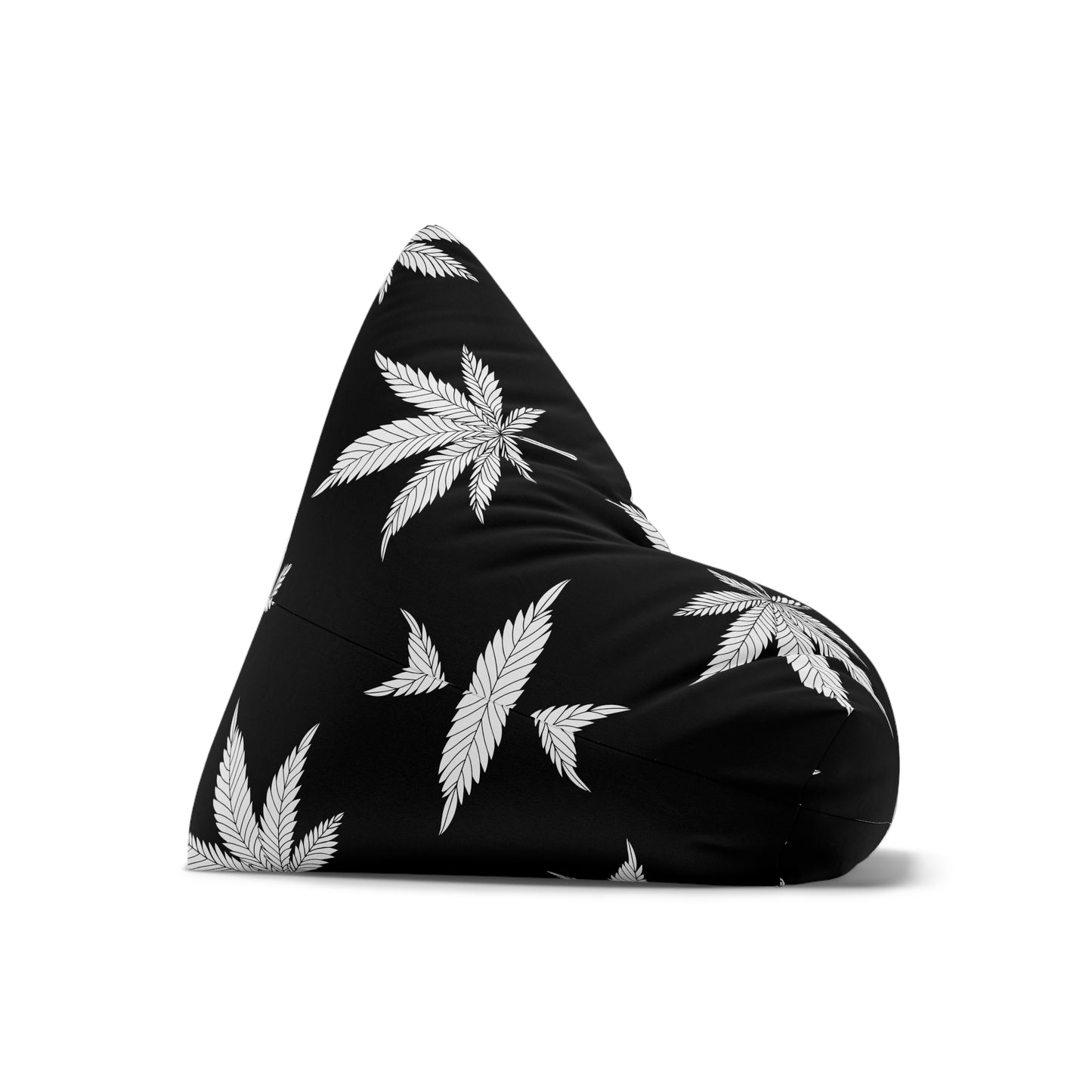 Marijuana Pot Leaf Gaming Bean Bag Chair Cover Black White Home Decor Weed Cannabis Games Beanbag Living Room Gift Adults Bedroom Man Cave