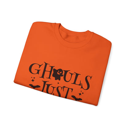 Ghouls Just Wanna Have Fun Halloween Sweatshirt Retro Fall Sweater Spooky Ghost Halloween Apparel Cute Unique Novelty Women Bridemaids Gift