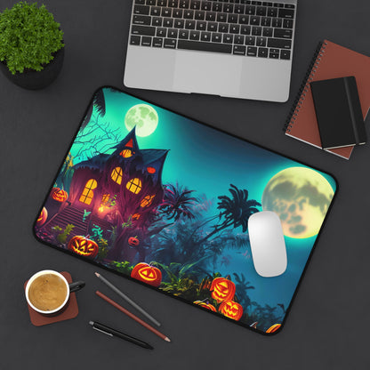 Retro Halloween Desk Mat Tropical Neon Office Desk Accessory Whimsigoth Mouse Pad Spooky Pumpkins Desk Pad XL Gaming Mousepad Unique Gift