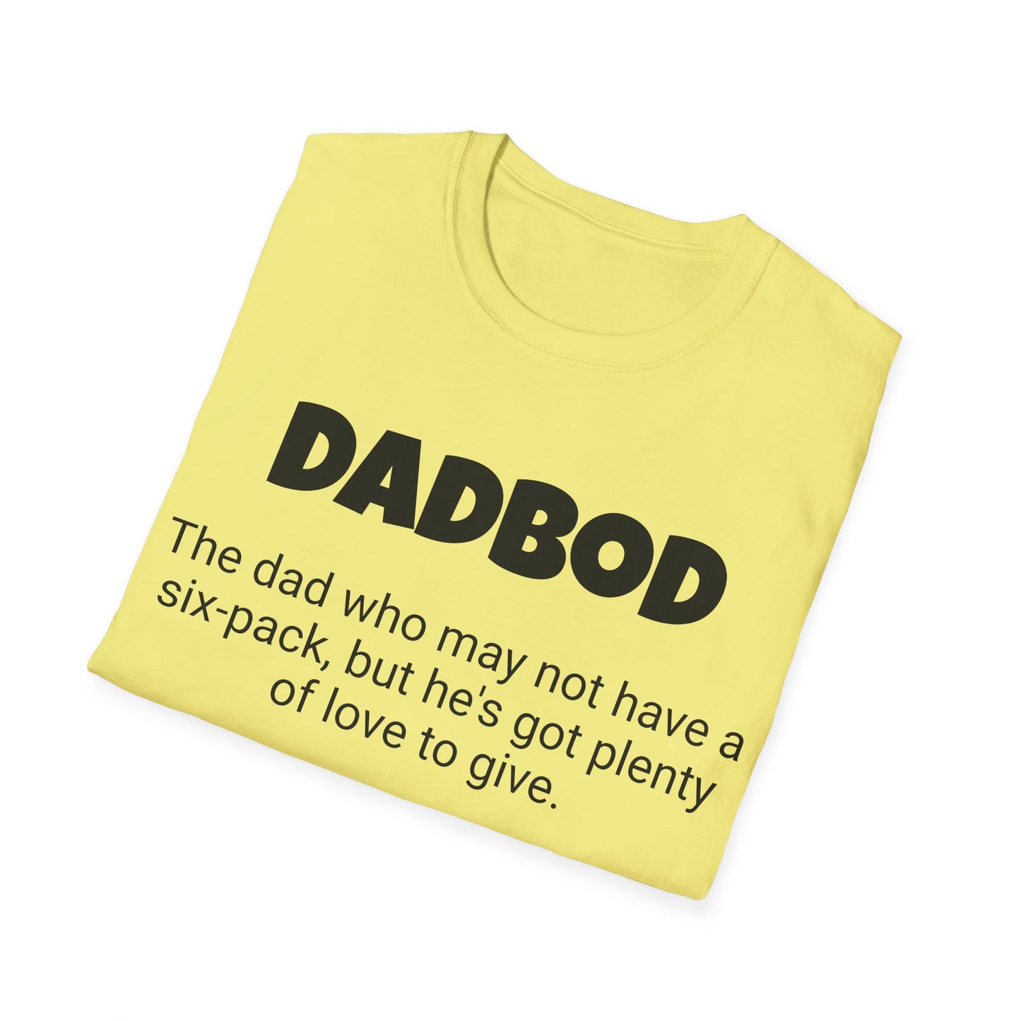 Funny Dad's Mens Softstyle T-shirt, "Dadbod", Father's Day Gift, Tee for Him, Adult Humorous Unique Novelty Apparel Present