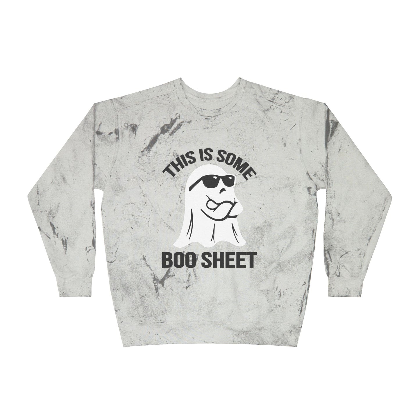 This Is Boo Sheet Sweatshirt Funny Halloween Sweater Retro Halloween Sweatshirt Spooky Season Sweater Hippie Halloween Color Blast Sweater