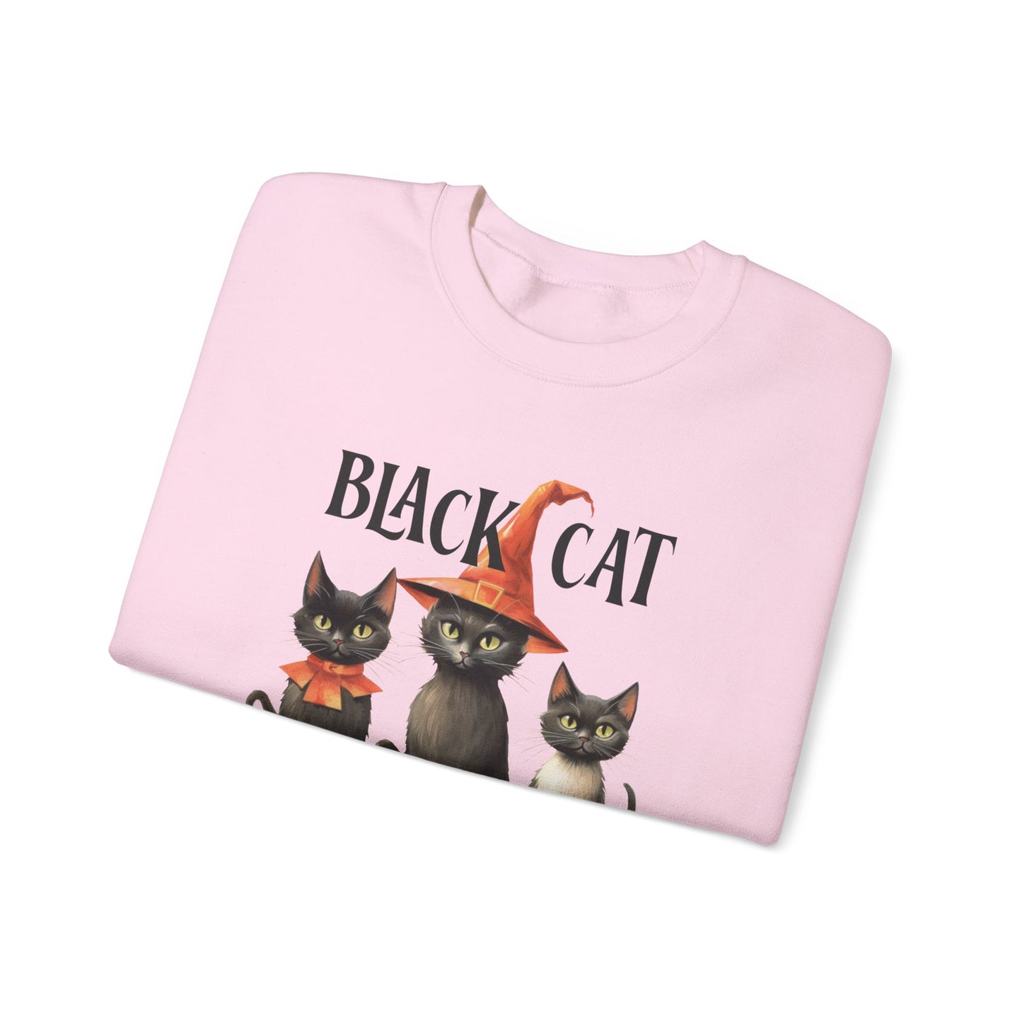 The Black Cat Society Halloween Sweatshirt Vintage Cats 1950s Halloween Sweater Retro Spooky Fall Season Funny Sweater Halloween Cat Lover