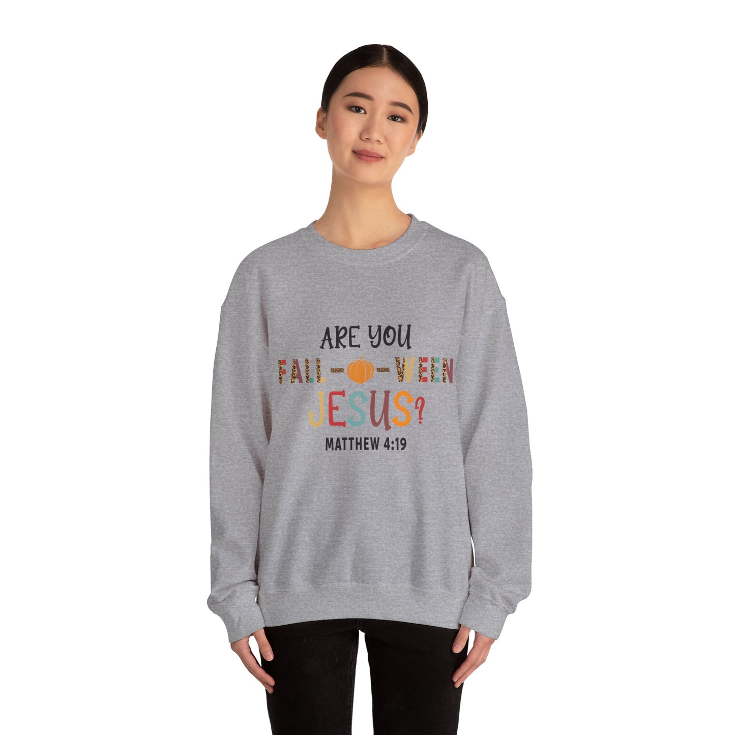 Are You Fall-O-Ween Jesus Sweatshirt Christian Retro Halloween Sweater Religious Fall Crewneck Follow Jesus Sweat Matthew Bible Verse 4:19