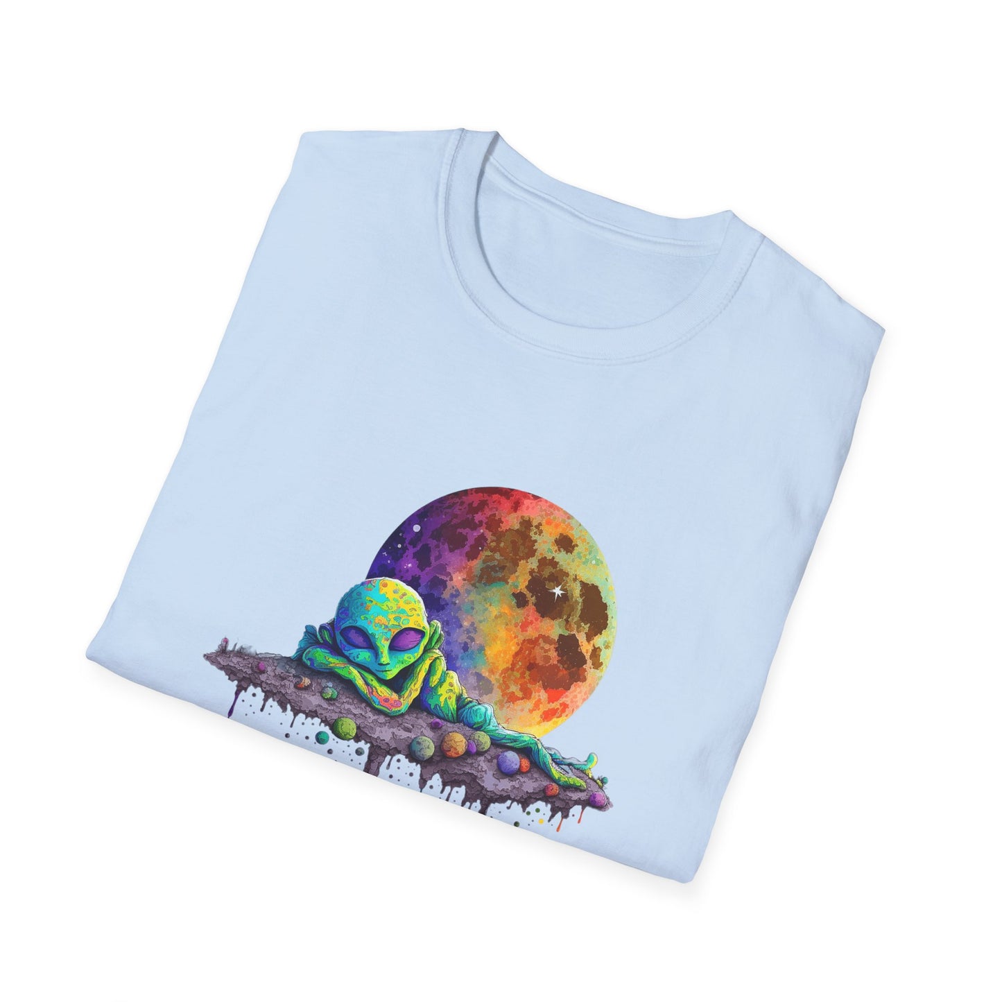 Cute Space Alien T-Shirt Graphic Art Unisex tshirt Funny UFO Lover Tee UAP Shirts Weird Cool Gift Psychedelic Retro Trippin' Across Galaxies