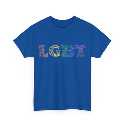 Unisex LGBT Lesbian Gay Pride Word Cloud T-Shirt, LGBT Art Graphic Tee Shirt, Proud LGBT Support Gay Gift, Unique Pride Month t shirt