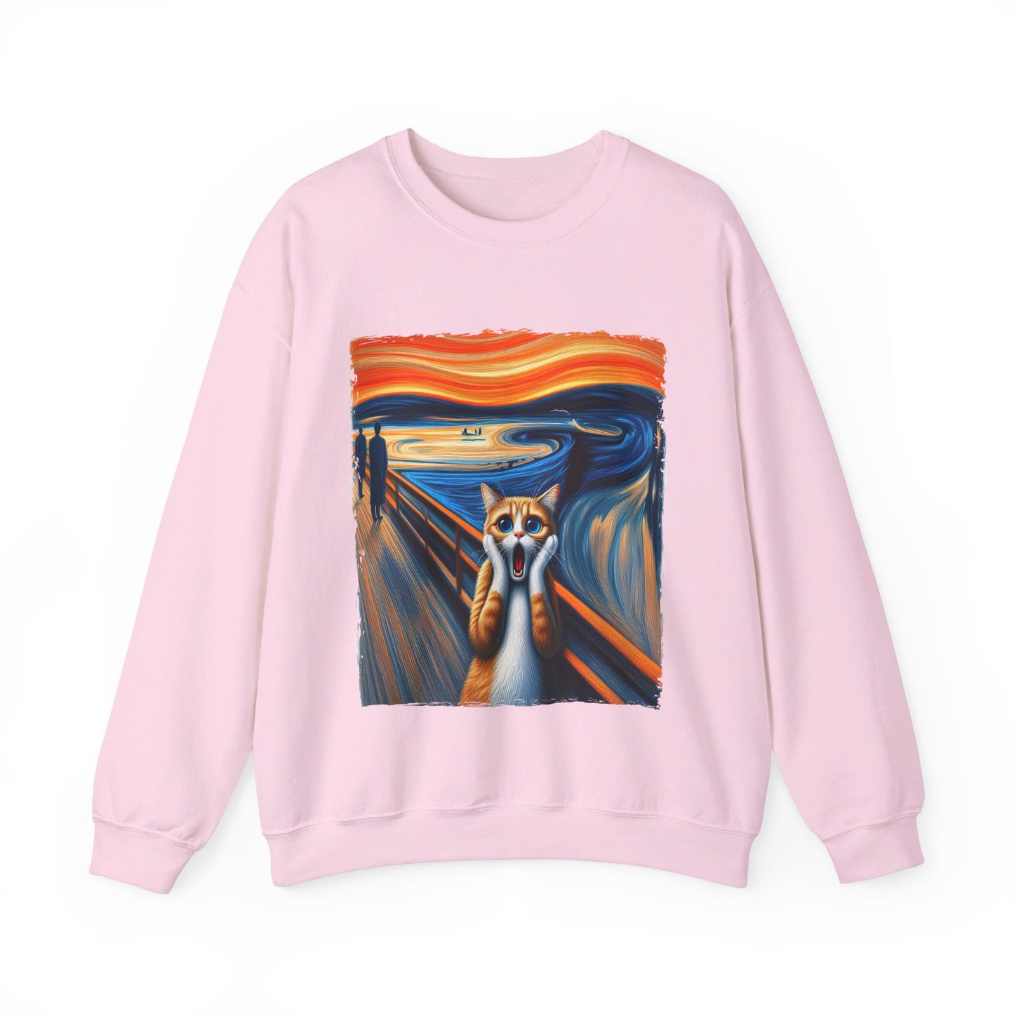 Funny Edvard Munch Cat Sweatshirt Funny The Scream-ing Cat Art Painting Sweater Parody of Edvard Munch Cat Sweater Unique Art Cat Lover Gift