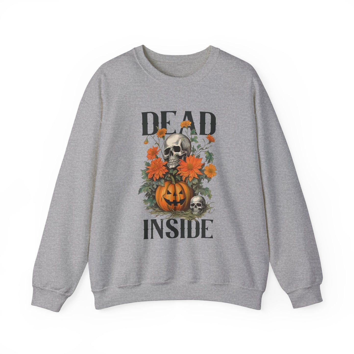 Dead Inside Halloween Sweatshirt Vintage 1950s Halloween Sweater Retro Halloween Funny Sweatshirt Spooky Season Skull Pumpkin Fall Season