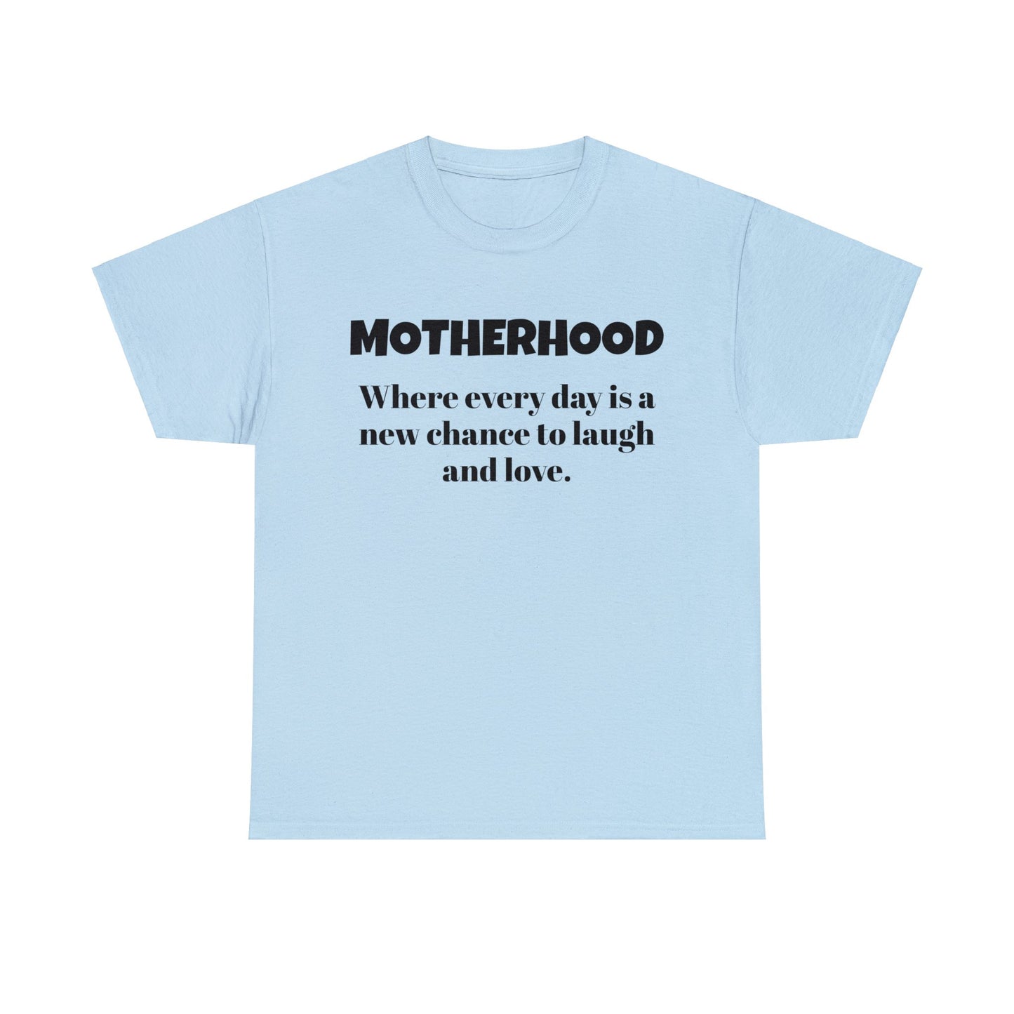 Fun Mom's Unisex Heavy Cotton Tee, "MOTHERHOOD", Mother's Day Gift, T-shirt for Her, Ladies Adult Unique Novelty Present