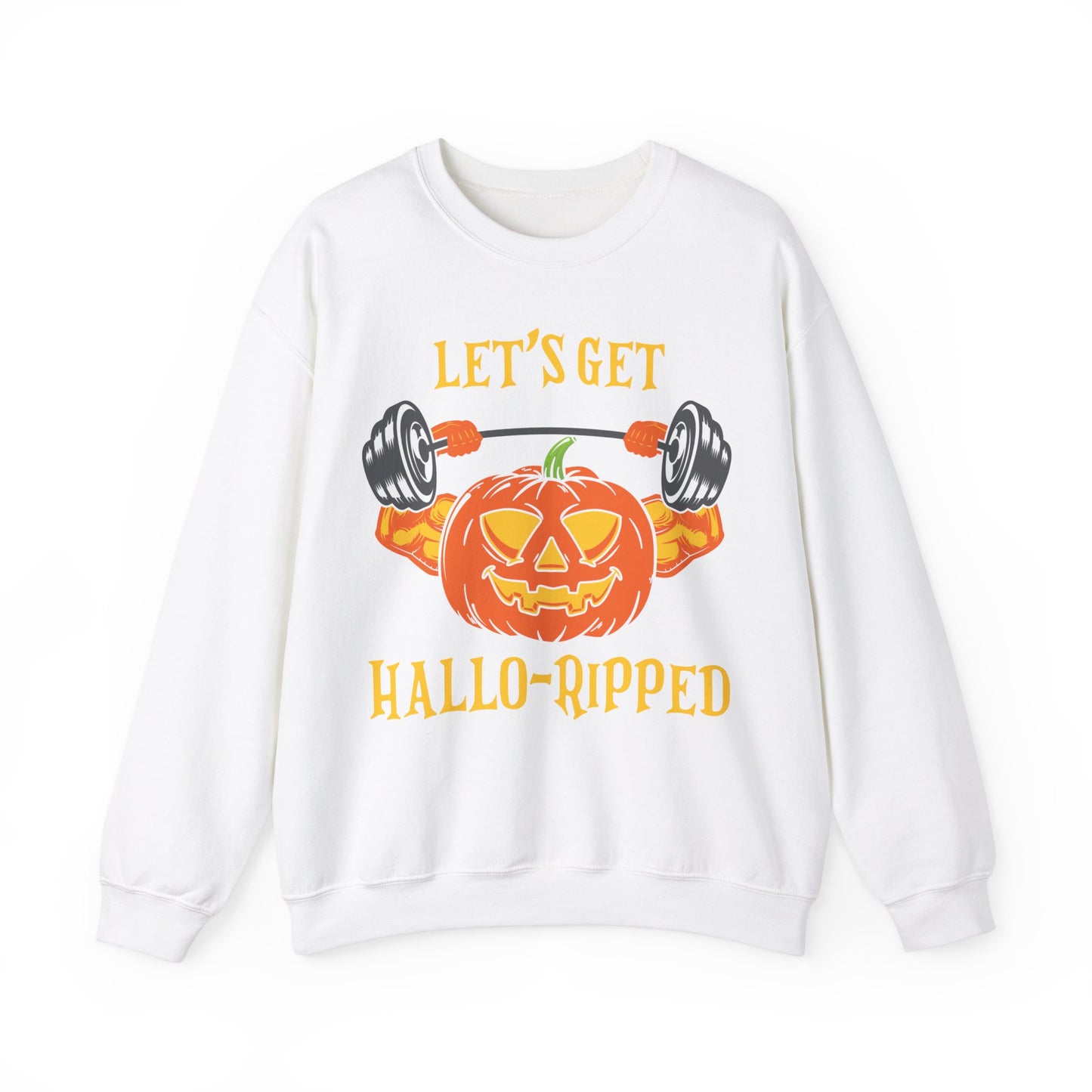 Let's Get Hallow-Ripped Gym Sweatshirt Funny Halloween Sweater Fitness Halloween Sweatshirt Boyfriend Gym Husband Halloween Pumpkin Sweater