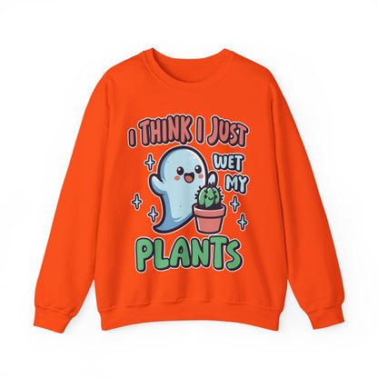 Funny Plant Lover Halloween Sweatshirt I Think I Wet My Plants Sweater Cute Ghost Plant Lover Pullover Sweater Cute Gardening Ghost Gift 2