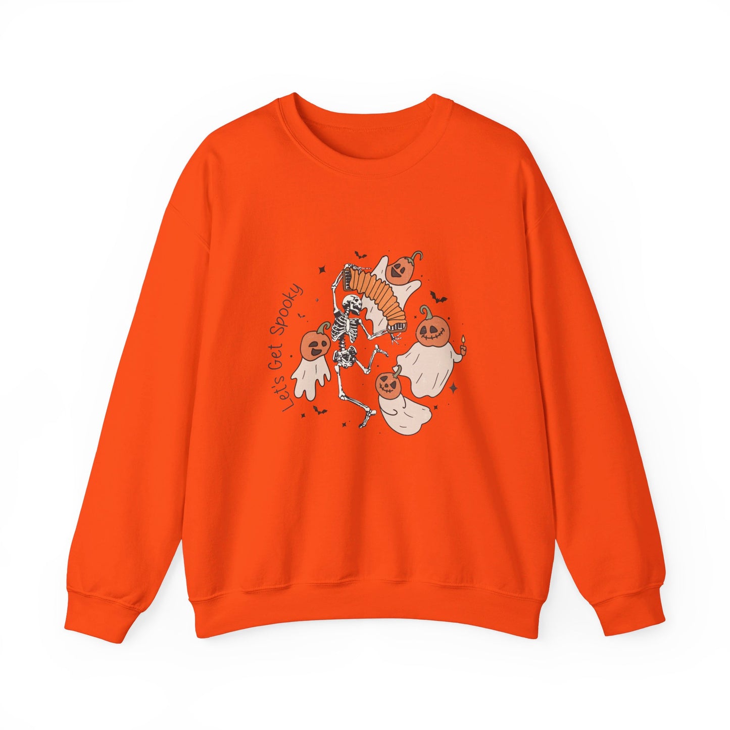 Let's Get Spooky Sweatshirt Funny Halloween Sweater Cute Fall Pumpkin Sweatshirt Spooky Skeleton Ghost Crewneck Sweatshirt Spooky Vibes Gift