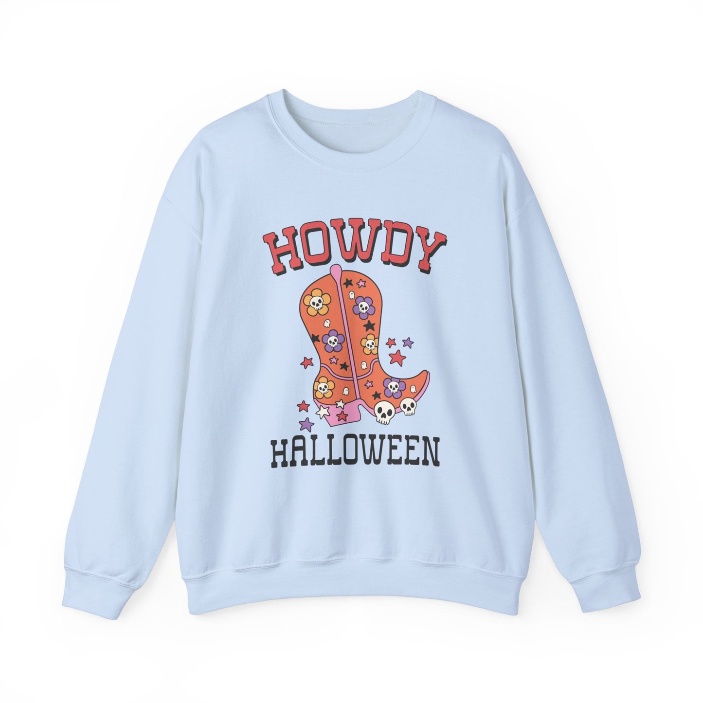 Howdy Halloween Sweatshirt Cowgirl Boots Sweater Retro Halloween Sweatshirt Western Chic Halloween Sweater Cute Fall Crewneck Spooky Season