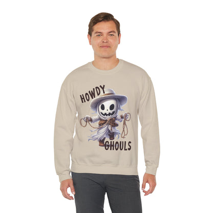 Howdy Ghouls Western Halloween Sweatshirt Funny Western Ghost Halloween Sweater Punny Ghost Howdy Ghouls Pullover Sweater Fall Unisex Gift