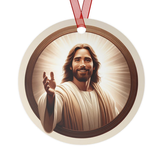 Jesus Metal Ornament Religious Christmas Ornament Keepsake Love Jesus Ornament Jesus Birthday Christian Christmas Decor Meaningful Xmas Gift