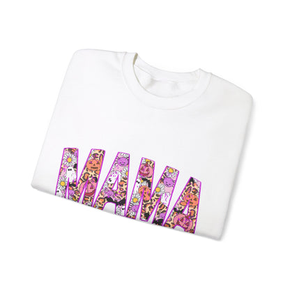 Retro Halloween Mama Sweatshirt Halloween Mom Sweater Cute Mama Ghost Crewneck Spooky Mama Sweat Groovy Hippie Mom Fall Mama Trendy Mother