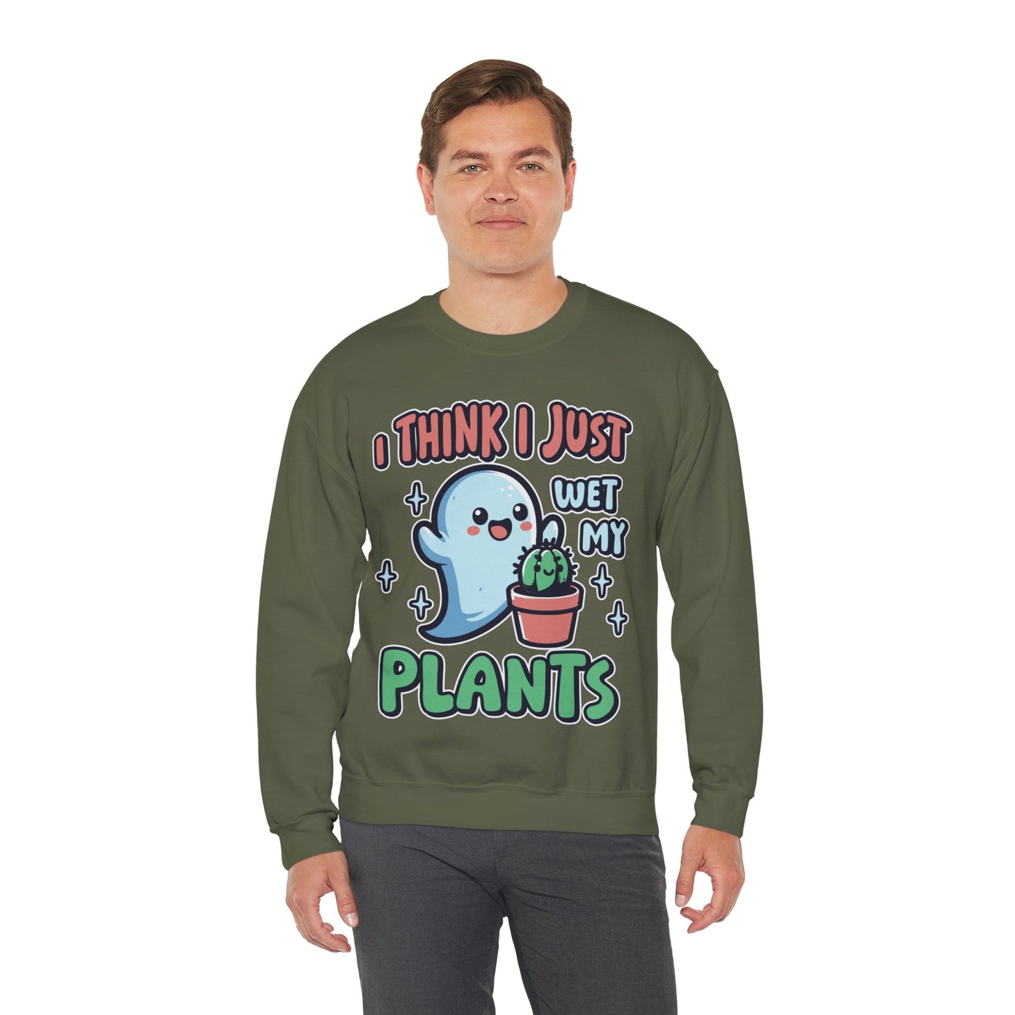 Funny Plant Lover Halloween Sweatshirt I Think I Wet My Plants Sweater Cute Ghost Plant Lover Pullover Sweater Cute Gardening Ghost Gift 2