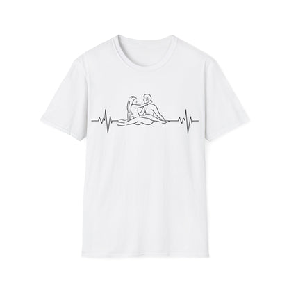 Unisex Heartbeat Kama Sutra T Shirt, Favorite Sexual Pose No.13,Erotic Sexual Desire Couples Gift,Naughty Kinky Adult T-shirt