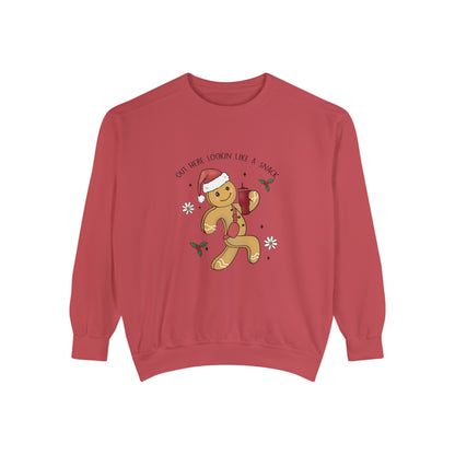 Comfort Colors® Out Here Lookin Like A Snack Sweatshirt Boojee Christmas Sweatshirt Gingerbread Man Sweater Funny Christmas Gift Holiday Tee