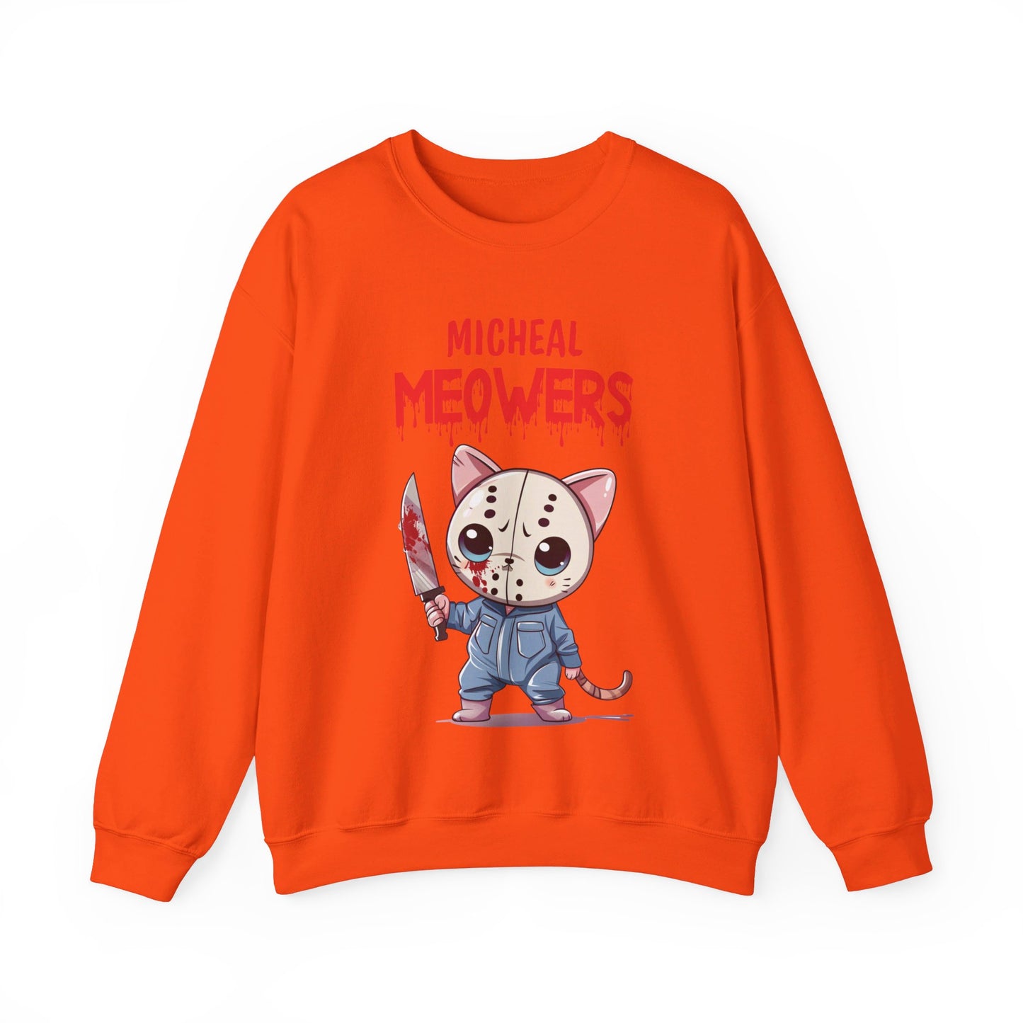 Michael Meowers Sweatshirt Funny Halloween Cat Lover Sweater Horror Character Sweatshirt Horror Movie Addicts Sweater Horror Fan Club Gift