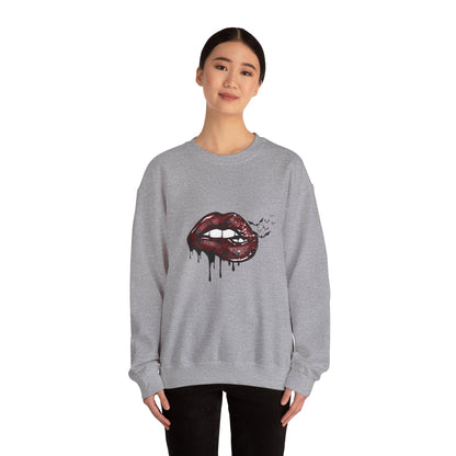 Whimsigoth Lips Sweatshirt 90s Style Gothic Halloween Sweater Witchy Occult Dark Academia Festival Y2K Whimsical Goth Retro Gothic Halloween