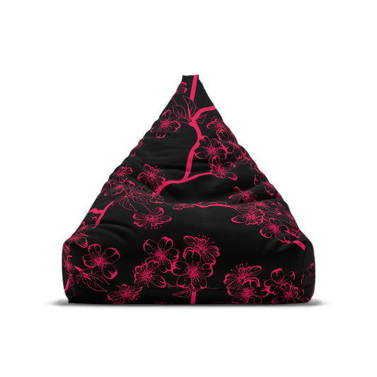 Japanese Cherry Blossom Bean Bag Chair Cover Pink Floral Home Decor Feng Shui Oriental Aesthetic Gift Outdoor Furniture Meditation Beanbag