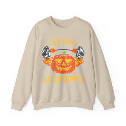 Let's Get Hallow-Ripped Gym Sweatshirt Funny Halloween Sweater Fitness Halloween Sweatshirt Boyfriend Gym Husband Halloween Pumpkin Sweater