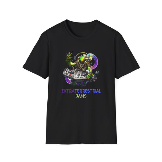 Cyberpunk Space DJ T-Shirt Graphic Art Funny Unisex tshirt UFO Lover Tee UAP Shirt Weird Cool Gift Retro Space Art Tee Extraterrestrial Jams