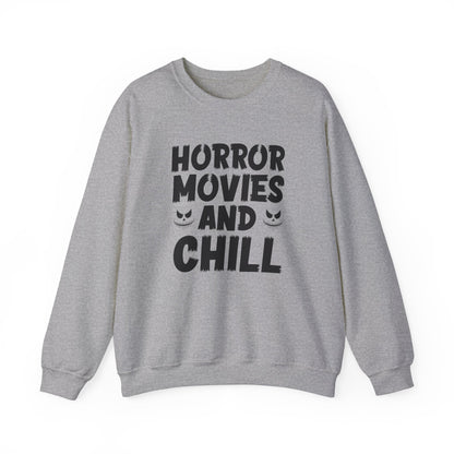 Horror Movies And Chill Sweatshirt Halloween Sweater Spooky Vibes Sweatshirt Funny Halloween Outfit Scary Movie Lover Gift Horror Movie Fan