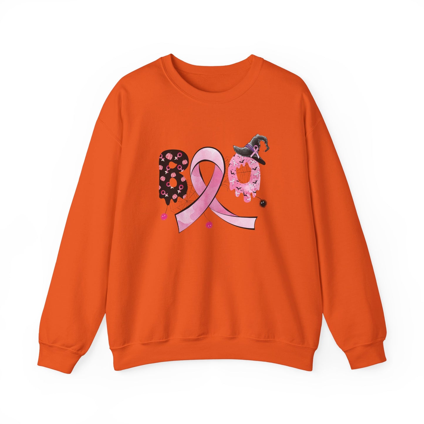 Breast Cancer Boo Sweatshirt Halloween Sweater Cute Breast Cancer Ribbon Halloween Apparel Cancer Warrior Sweat Breast Cancer Survivor Gift